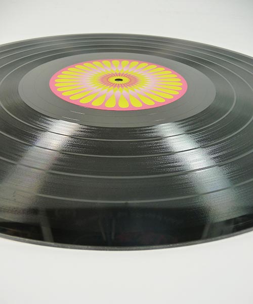 Vinyle avec macarons en couleur