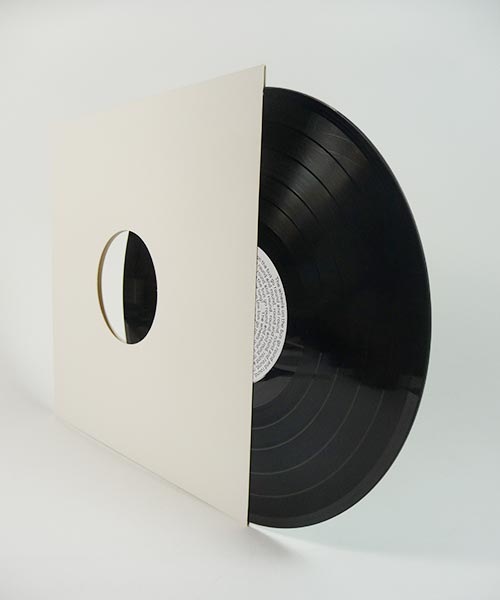 Disque vinyle dans pochette générique blanche